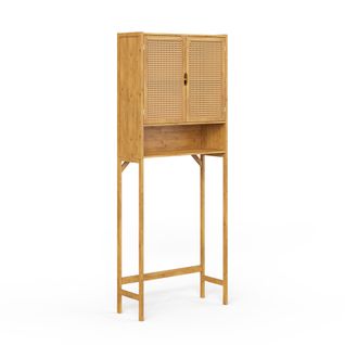 Armoire Machine à Laver Liora 56457 Bambou 66x168cm Avec 2 Portes