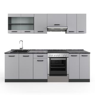 Ligne De Cuisine R-line 56482 Gris/anthracite 240cm , Pt Anthracite