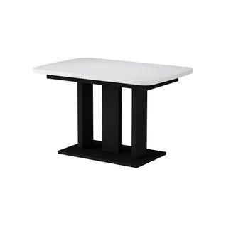 Table à Manger Extensible Fenaro, Noir/blanc, 120/160x80cm 2 Parties