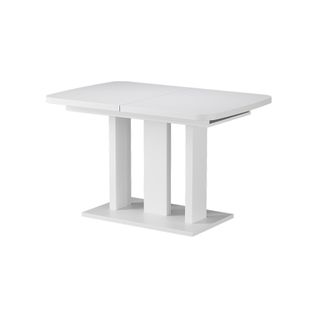 Table à Manger Extensible Fenaro, Blanc/blanc, 120/160x80cm 2 Parties