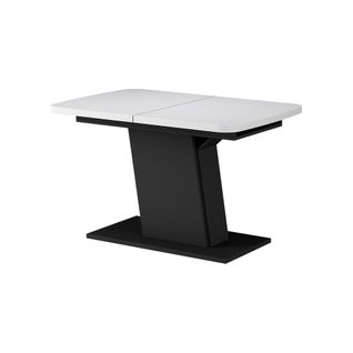 Table à Manger Extensible Fenaro, Blanc/noir, 120/160x80cm