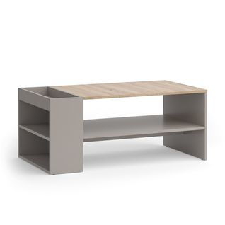 Table Basse Wido 56616 Grège 100x55cm Avec Des Étagères