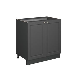 Meuble Bas Sous-évier Fame-line 56703 Anthrazit-gold Landhaus 80cm Avec Étagère, Pt Anthracite