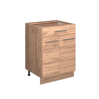 Meuble Cuisine Fame-line 56712 Chêne De Force Doré 60cm Avec Tiroir, Pt Chêne