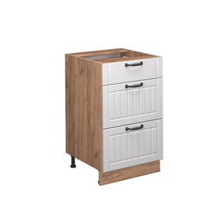 Meuble Cuisine Fame-line 56716 Blanc Campagne 50cm , Pt Chêne