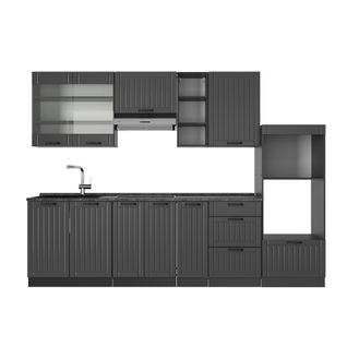 Cuisine Fame-line 56769 Gris Foncé 280cm , Pt Anthracite