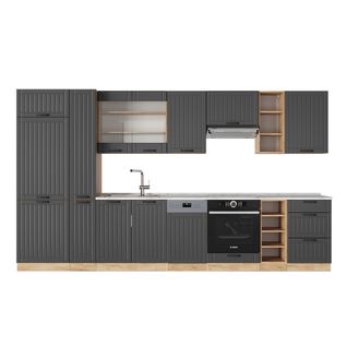 Cuisine Fame-line 56813 Gris Foncé 355cm , Pt Marbre