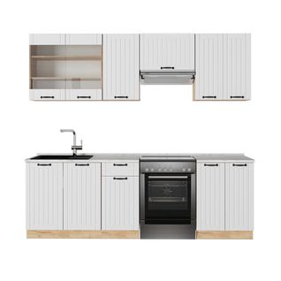 Cuisine Fame-line 57052 Blanc Campagne 240cm , Pt Marbre