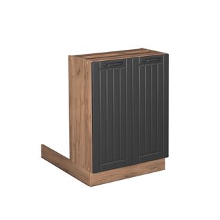 Îlot De Cuisine Fame-line 57079 Gris Foncé 60cm Sans Pt