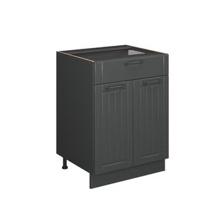 Meuble Cuisine Fame-line 57216 Gris Foncé 60cm Avec Tiroir, Pt Anthracite