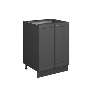 Meuble Bas De Cuisine Fame-line 57256 Anthrazit-gold Landhaus 60cm , Pt Anthracite