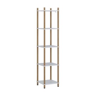 Étagère Dangle Bivio 57478 Blanc/pin 30x133cm 5 Surfaces De Rangement
