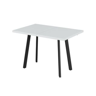 Table De Salle à Manger Tisko 57489 Blanc/noir 160x80cm Avec Plateau Extensible