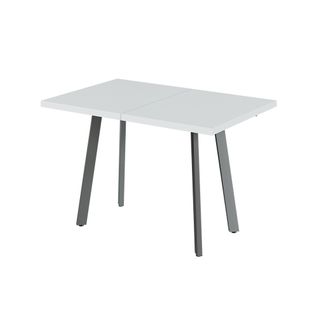 Table De Salle à Manger Tisko 57490 Blanc/gris 160x80cm Avec Plateau Extensible