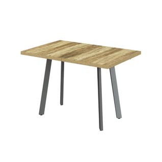 Table De Salle à Manger Tisko 57492 Chêne Rustique/gris 160x80cm Avec Plateau Extensible
