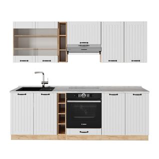 Cuisine Fame-line 57551 Blanc Campagne 235cm , Pt Marbre