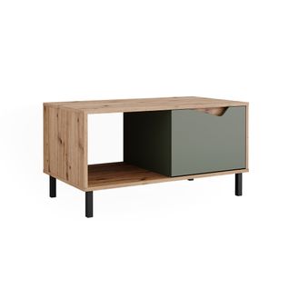 Table Basse Marelle, Vert/artisan, 90x50cm Avec 1 Porte