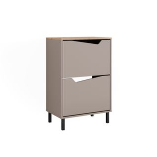 Benne à Chaussures Marelle, Greige/artisan, 60x91.6cm Avec 2 Compartiments