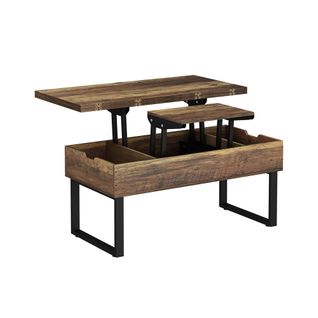 Table Basse Lifty 57893 Chêne Rustique 100x50cm Avec Fonction Ascenseur