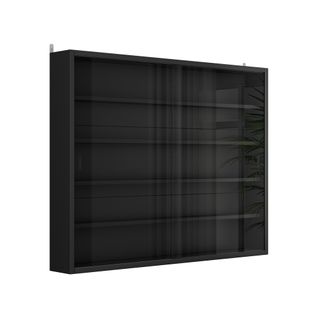 Vitrine Murale Clario 57895 Noir Avec 4 Étagères