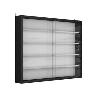 Vitrine Murale Clario 57896 Noir/blanc Avec 4 Étagères