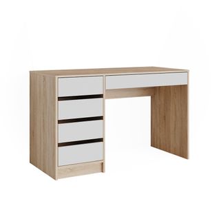 Bureau Sherry 57916 Sonoma/blanc 55x120cm Avec Tiroirs