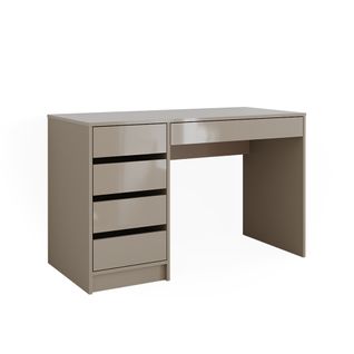Bureau Sherry 57919 Gris Brillant 55x120cm Avec Tiroirs