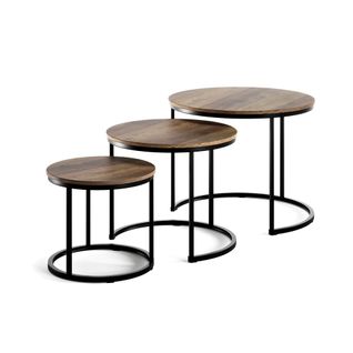 Set De Tables Basses Montreal 57937 Bois 55x55cm 3 Pièces