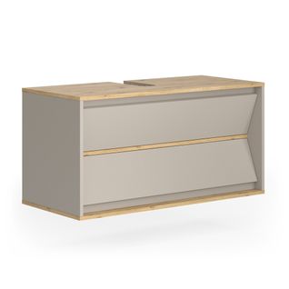 Meuble Sous Vasque Simple Edelin, Cachemire, 100x50cm Avec 2 Tiroirs