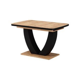 Table De Salle à Manger Fenaro 58024 Noir/chêne 120x80cm Extensible