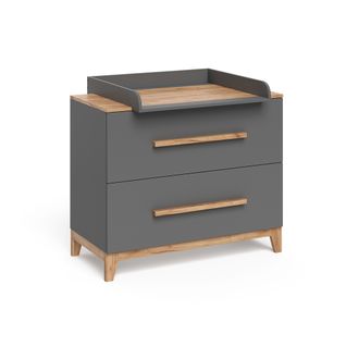 Table à Langer Malia 58353 Gris/artisan 108x98cm Avec Matelas à Langer