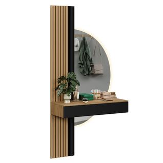 Coiffeuse Melina 58445 Chêne/noir 100cm Avec Miroir LED