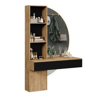 Coiffeuse Melora 58451 Chêne/noir 100cm Avec Miroir LED