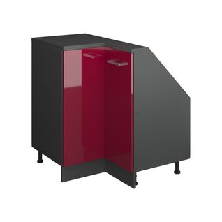 Meuble De Cuisine Dangle Pour Combles R-line 59094 Rouge Brillant 75.6cm Avec 1 Porte