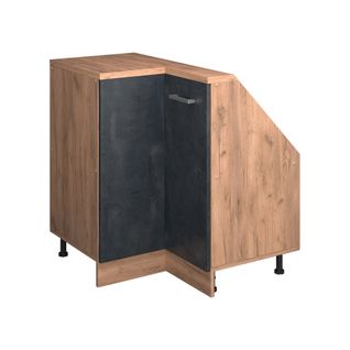 Meuble De Cuisine Dangle Pour Combles R-line 59108 Béton Noir 75.6cm Avec 1 Porte