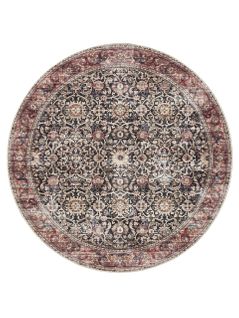 Tapis Lavable George Multicolore/rouge Ø 120 Cm