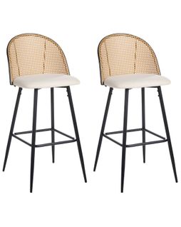 Lot De 2 Chaises De Bar Cornell Métal Noir