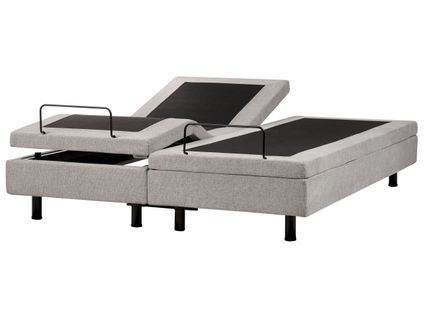 Lit Réglable Sans Tête De Lit Tissu Duke Ii 160 X 200 Cm Gris Clair