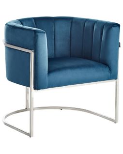Fauteuil Larvik Velours Bleu