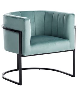 Fauteuil Larvik Ii Velours Vert Menthe