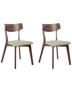 Lot De 2 Chaises De Salle à Manger Hope Bois Marron Foncé/beige