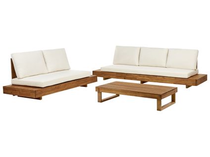 Ensemble De Salon De Jardin Avec Table 5 Places Marettimo Bois D'acacia Certifié Marron