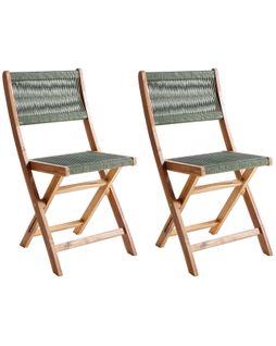 Lot De 2 Chaises De Jardin Prossedi Pliant Acacia Vert