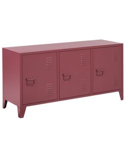 Meuble De Rangement Cardiff Métal Rouge Foncé