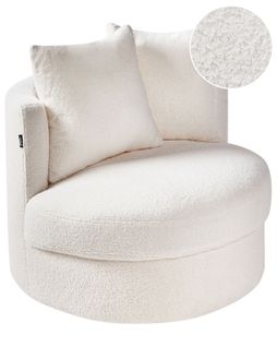 Fauteuil Pivotant Dalby Bouclé Blanc