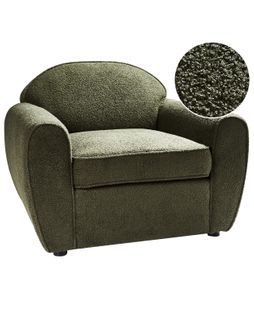 Fauteuil Ellede Bouclé Vert Foncé