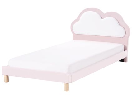 Lit D'enfant Nuage Velours Mazou 90 X 200 Cm Rose