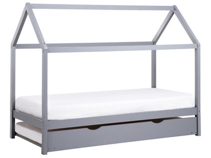 Lit Gigogne Enfant Bois De Pin Crillon 90 X 200 Cm Gris