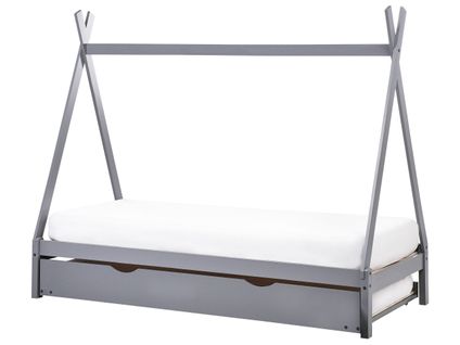 Lit Gigogne Enfant Bois De Pin Talmontiers 90 X 200 Cm Gris