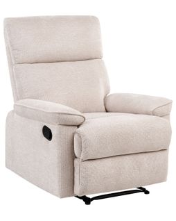 Fauteuil Inclinable Everton Repose-pieds Inclus Tissu Beige